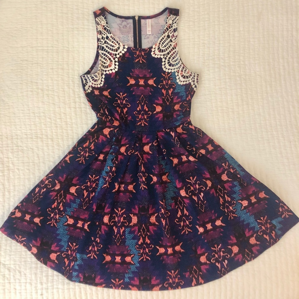 Multicolored Skater Dress